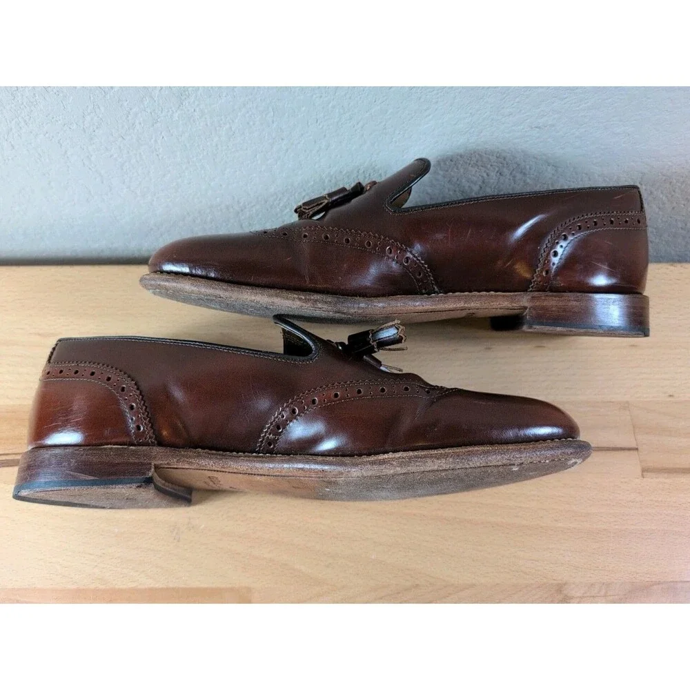 Grenson Monty Tassel Loafers Mens UK 8.5 E (9.5 US) Brown Leather England